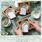 Teenyyou 40 Pack Wedding Favors for Guests Small Ceramic Bowls Bulk Gifts Set 3.3 Inch Sage Green Verdure Design Mini Dipping Bowl Sauce Dish with Cards Box for Party Shower Favor Souvenir - Image 5