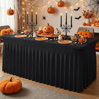 6 Pack Black Spandex Tablecloth for 6FT Rectangle Tables, Table Skirt 30x72 Inch Stretch Table Cloths Elastic Fitted Tables Cover for Wedding Parties Birthday Banquet Baby Shower Events - Image 7