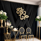 50ftx12 ft Wrinkle Free Black Backdrop Curtain for Wedding Parties, 10 Panels 5x12 ft Long Silky Polyester Fabric Backdrop Drapes Black Photo Back Drop Cloth for Parties Photography Background - Image 6