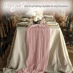 14 Pack Dusty Pink Cheesecloth Table Runner 17x108 Inch Semi Sheer Boho Gauze Cheese Cloth Fabric Table Runners, for Wedding Party Baby Shower Birthday Home Decor Garden Farmhouse - Image 6