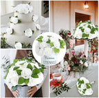 100 Pcs Artificial Foam Rose Flower Faux Bouquet Wedding Fake Rose Gift for Mother's Day Women DIY Bridal Shower Party Table Birthday Home Spring Decor (White) - Image 6