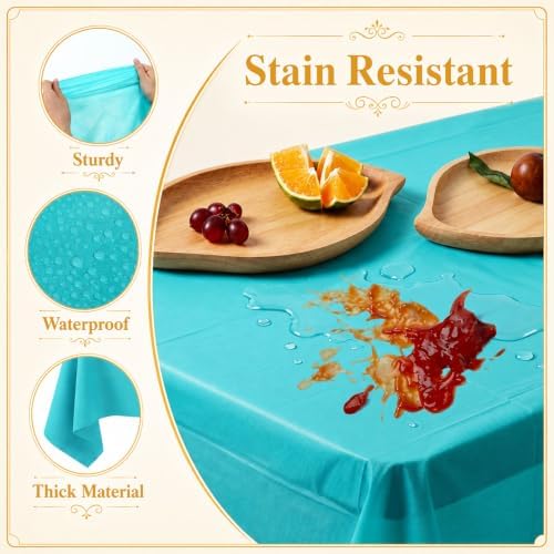 Newwiee 72 Pack Colorful Plastic Tablecloths Bulk 54" x 72" - Image 4