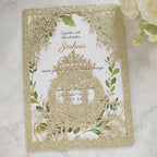 20PCS Princess Carriage quinceanera invitations,15 year,sweet 16 invitations,1 birthday invitations,laser cut invitations for birthday and more (light rose gold) by JOACHUUY
