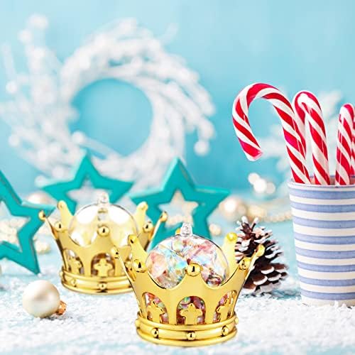 Honeydak 48 Pieces Gold Refillable Crown Candy Boxes with Dome Lid - Image 6