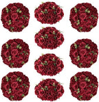Burgundy Flowers Balls for Centerpieces: 15.7in Diam, Set of 10 by CreatedforWeddingsandHome