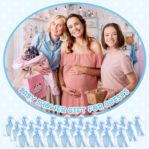 CTOSREE 250 Pcs Baby Favors - Includes Pens, Angel Keychains, Bags, Cards for Baby Shower, Gender Reveal (Blue, It's a Boy) - Image 4