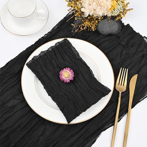 fani 60 Pack Gauze Cheesecloth Napkins, 20 x 20 in, Black - Image 3