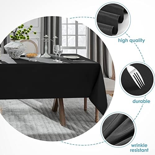 VidaFete Classic Series 6 Pack 60x120inch Black Rectangle Tablecloth - Image 3