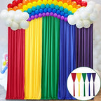 Rainbow Backdrop Curtains 10×7ft Bright Colorful Backdrop Covers for Unicorn Party Baby Shower Photo Booth Birthday Stage Home Events Decor 5 Panels by Besutolife