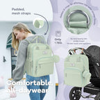 RUVALINO Diaper Bag Backpack-Multifunction Baby Travel Bag with Changing pad, Insulated Bottle Holders & Pacifier Case, Large Capacity, Waterproof, Mint Green - Image 5