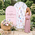 Mindsoft 2 Pcs Wildflower Arch Cover Backdrop, Pink - Image 4