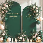 Hunter Green Arch Backdrop Cover Set of 2 Spandex 7.2 and 6ft Arch Covers Stretchy Backdrop Birthday Party Arch Stand Covers for Baby Shower Wedding Bridal Shower Banquet Photo Background Decorations - Image 2