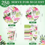 Funnymoom 250 Pcs Hawaiian Flamingo Party Decoration Serves 50 - Image 2