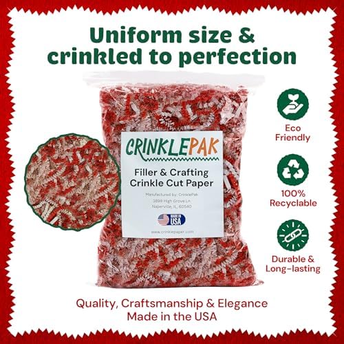 10 LB USA Made crinkle paper filler | Paper Shred Filler for Shipping packages, Gift Wrap, Great packing paper for gift basket filling, Birthdays, Weddings, and Anniversaries | Candy Cane - Image 4