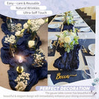 Showgeous 20 Pack Navy Blue Cheesecloth Table Runner, 17 x 108 Inches - Image 6