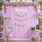 30ft×10ft Wrinkle Free Light Purple Backdrop Curtain Drapes, 6 Panels 5ftx10ft Sheer Tulle Chiffon Backdrop Panels Curtains for Wedding Baby Shower Birthday Party Stage Photo Home Decorations - Image 6