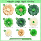 Alecono 9 Pcs Giant Paper Flowers Decorations for Wall (24", 20", 14") - Image 5