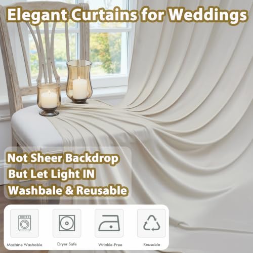 10×10 Beige Backdrop Curtains for Wedding Party Decorations Wrinkle Free - Image 5