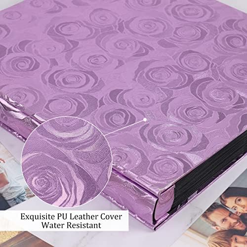 RECUTMS Photo Album 600 Pockets 4x6 Picture Book Leather Cover Pink Rose - Image 3