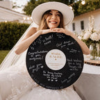 Custom Wood Round Record Wedding Guest Book Alternative, Rustic Vinyl Record Design for Wedding Reception, Graduation Guest Book, Vintage Event Decor - Image 2