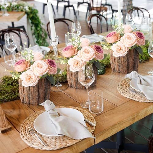 6 Pcs Wooden Vase for Centerpieces Wedding Flower, 4.7 Inch - Image 6