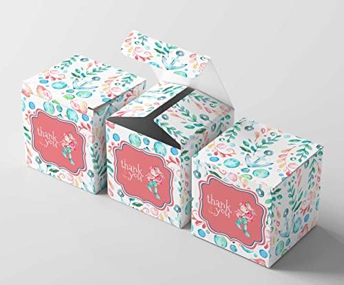 Inkdotpot Paper Box - Mini Favor Box For Baby Shower 4x4x4 Inches Paper Gift Boxes, Candy Paper Box For Party Favors, Baby Shower Mermaid,Girl Theme- Pack Of 20 - Image 5