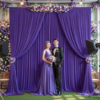 32ftx10ft Wrinkle Free Purple Backdrop Curtain - 10 Feet Photography Backdrop Drapes, Silky Polyester Back Drop Cloth for Wedding Baby Shower Balloon Arch Background - Image 4