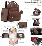 ROSEGIN Premium Vegan Leather Diaper Bag Backpack with Waterproof Changing Pad, Reinforced Zippers & Odor-Free,20 Pockets Pro Organizer, Fits 15.6" Laptop, Stroller Straps, Baby Bag for Mom,Dark Brown - Image 3