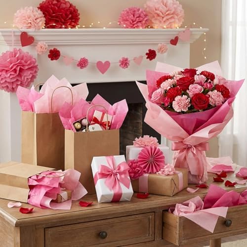 500 Sheets Light Pink Tissue Paper Bulk 15 x 20 Inch for Fall Wedding Gifts - Image 4