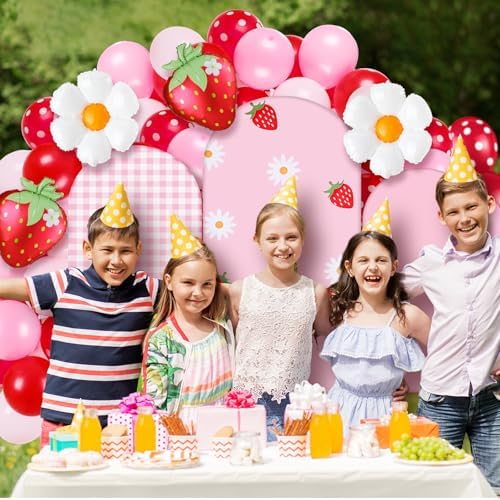 Foilswirl 34 Pcs Strawberry Arch Backdrop Covers Party Decor Set - Image 2