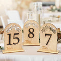 Wedding Table Numbers 1-20, Wooden Table Number Signs with Holder Base by Unknown
