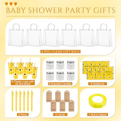 Nuogo 6 Sets New Parent Shower Prizes, Yellow Color, Sunflower Style - Image 3