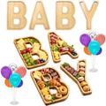 4PCS Baby Charcuterie Board Letters-(with 14 Balloons) Fillable Letter Food Serving Tray for Party Desserts Container Fruit Platter,Reusable for Baby Shower Gender Reveal Birthday Party Décor by Nsoyos