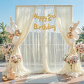 10ft x 12ft Champagne Tulle Backdrop Curtain for Parties Sheer Fabric Backdrop Curtains for Wedding Baby Shower Bridal Shower Birthday Photo Backdrop Drapes Background Decorations 2 Panels 5ft x 12ft by Suppromo