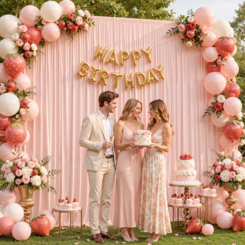 50x10ft Blush Pink Backdrop Curtain Panels for Parties - Wrinkle Free Polyester Photo Curtain Backdrop Wedding Back Drop Fabric Drapes for Party Decorations Background for Photography - Image 7