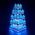 Cupcake Stand, 5-Tier Square Cupcake Holder with LED Light String, Acrylic Cupcake Tower Display-Dessert Tower-Pastry Stand-Cupcake Tier Stand for Wedding, Birthday Party (Blue Light) by OLACHIKKO