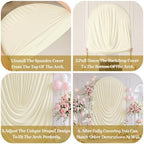 7.2FT Beige Arch Backdrop Cover Wedding Draped Arch Cover, Stretchy Spandex Balloon Backdrop Arch Stand Covers for Wedding Ceremony, Baby Shower, Photography Birthday Party Decorations - Image 4
