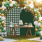 Tegeme 2 Set Gingham Arch Backdrop Cover 7.2ft 6.6ft Arch Cover, Dark Green - Image 5
