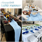 25 Pack Baby Blue Cheesecloth Table Runner 17 x 108 Inch Gauze Table Runner Fabric Semi Sheer Cheese Cloth Table Decor Bulk for Rustic Romantic Wedding Baby Shower Table Decoration - Image 7
