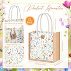 Abbylike 12 Pcs Floral Gift Bag Small Flower Tote Bag,Wildflowers - Image 2