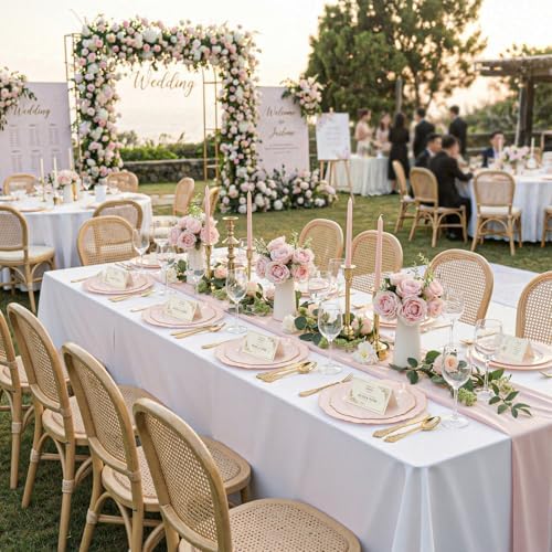 WDF 100pcs Pink Plastic Plates - High-end Baroque Design - Pink and Gold Plates - Including 50 Disposable Plate 10.25inch, 50Salad Plate 7.5inch for Wedding/Baby Shower/Spring/Birthday - Image 5