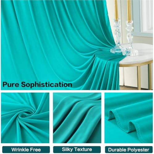 10ft×15ft Turquoise Backdrop Curtain for Wedding Parties - Image 3