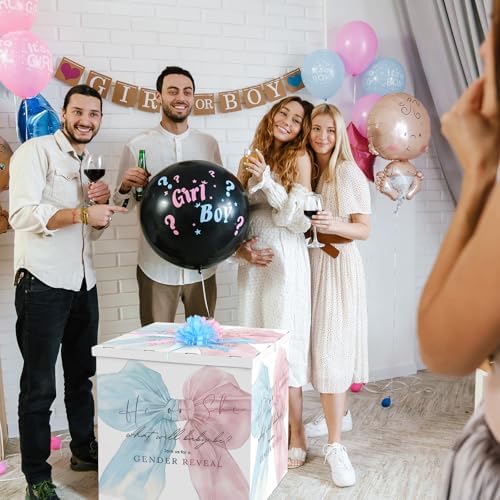 AmazingSpark 28in Giant Gender Reveal Gift Box Kit, Bow - Image 6