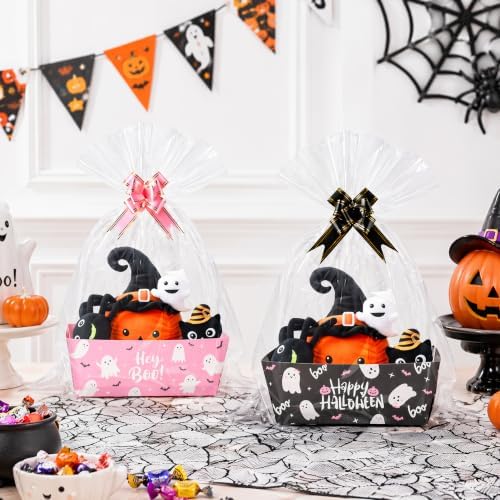 OSNIE Halloween Baskets for Gifts - 24 Sets Empty Boxes with Bags and Bows - Image 3