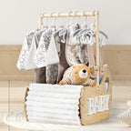 GiftAmaz Large Wooden Baby Shower Crate Closet, Baby Shower Gifts Basket by GiftAmaz