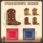 Tinlade 24 Sets Western Cowboy Boots Gift Paper Bags with Paisley Bandanas Western Party Decorations Wild West Kraft Gift Bag Rodeo Cowgirl Boot Hat Goodie Bag for Bachelorette Last Rodeo Party - Image 2
