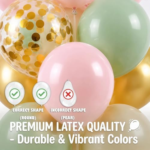 Hiins Sage Green Gold Balloon Stand Kit Set of 2,Base&Pole Decoration for Party - Image 4