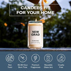 Homesick Scented Candles for Home (New Grad) - 13.75 oz Long-Lasting Soy Wax Jar Candle for Women & Men for All Occasions, 60-80 Hours Burn Time - Notes of Jasmine, Rosemary, Gardenia & Vanilla - Image 6