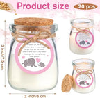 Threlaco 20 Pcs Elephant Baby Shower Favor Candle Glass Jar - Image 2