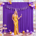 10ft x 10ft Purple Backdrop Curtain for Parties Purple Wrinkle Free Backdrop Drapes Panels for Wedding Mermaid Birthday Party Baby Shower Photo Photography Polyester Fabric Background Decoration - Image 3
